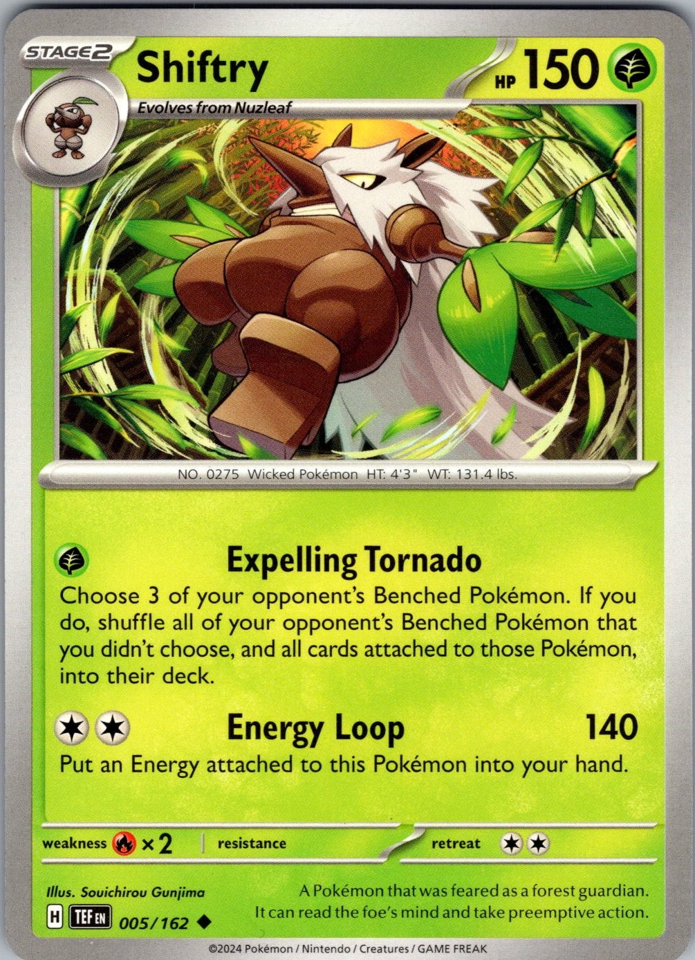 Shiftry SV05: Temporal Forces 005/162 Pokemon TCG LP