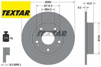 2X Bremsscheibe Textar 92164303 2 Bremsscheiben Hinterachse Hinten FüR Honda