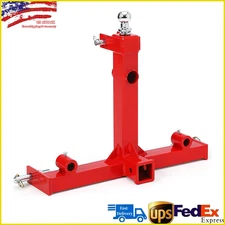 3 Point Gooseneck Trailer Hitch w/ 2" Receivers Trailer Mover Ball Drawbar CAT 1