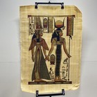 Two Egyptian royal figures Painting on Papyrus Signed. — photo 1