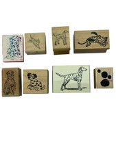 Dalmatian Dog Rubber Stamp Lot 8 Mixed Brands Wood Mounted Animals Paper Craft