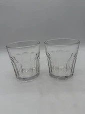 Set of 2 Libbey Gibralter Clear Paneled 12 Oz Rocks Glasses