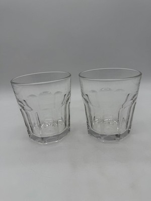 Set of 2 Libbey Gibralter Clear Paneled 12 Oz Rocks Glasses