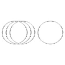 4 Pcs Metal Hoops for Crafts 3.1 Inch Dream Catcher Rings Silver