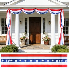 Patriotic Door Decoration 4th of July American Flag Bunting Banner 250th Annive