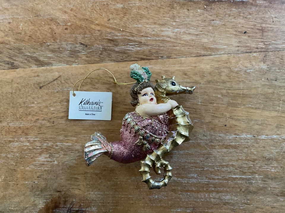 Katherines Collection Christbaumschmuck mermaid meerjungfrau mit Seepferdchen