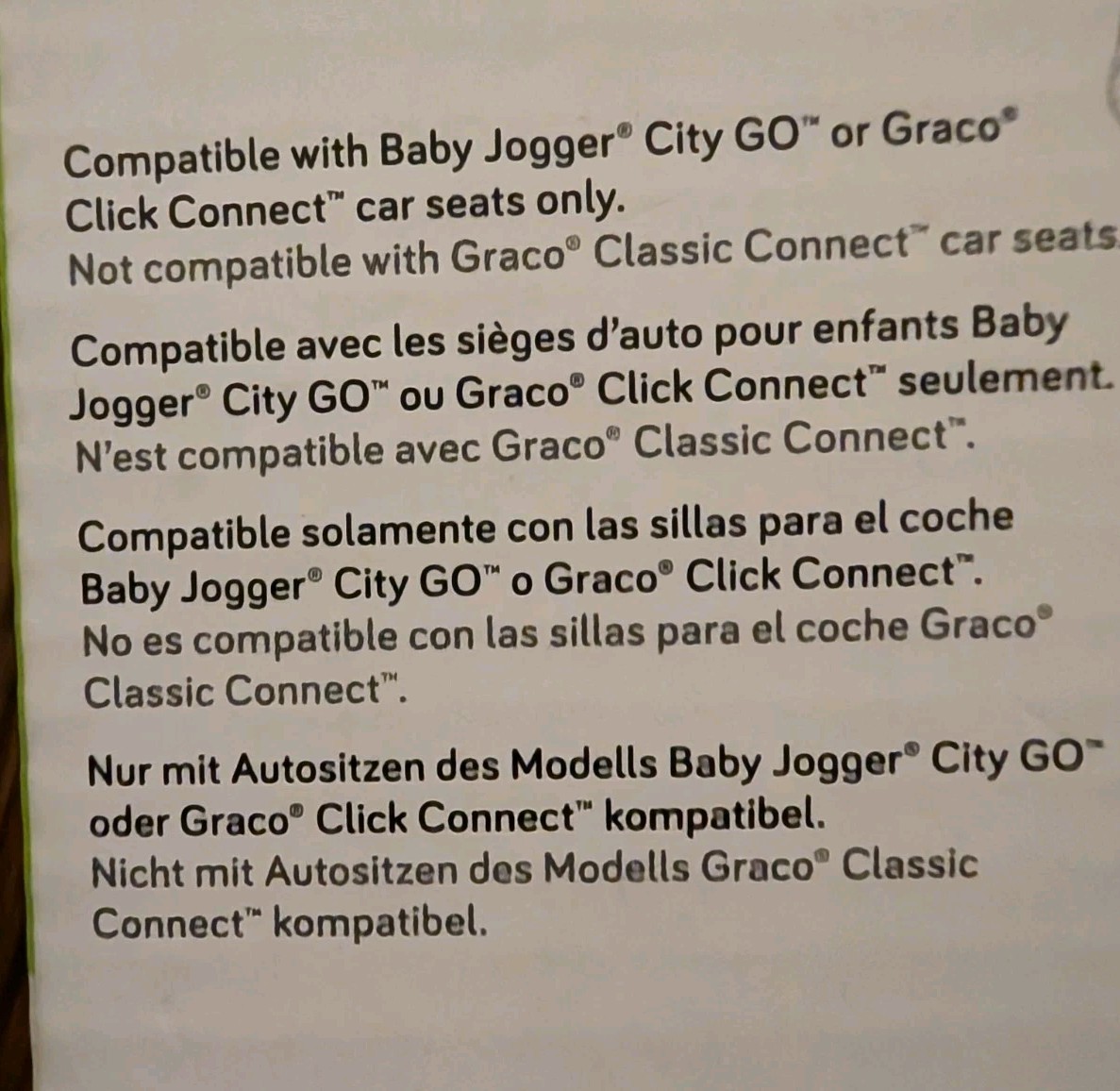 Baby Jogger Mini/GT & Summit X3 Single Stroller Car Seat Adaptor Graco / City GO