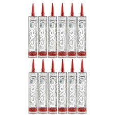 Sashco Lexel 12 Pack 10.5 oz Kitchen Bath Clear Paintable Adhesive Caulk - 13010