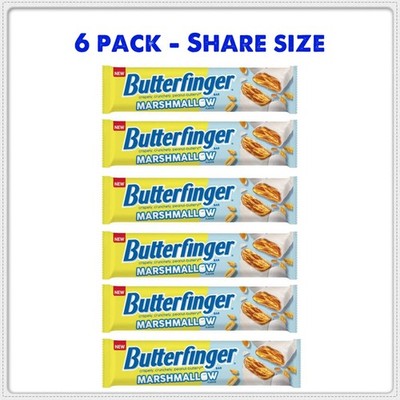 (6 Pack) NEW Limited Edition Marshmallow Butterfinger King Size Share Pack Bars