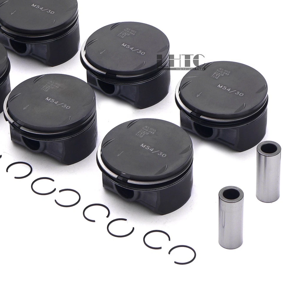 6x Engine Pistons Rings Kit For BMW 325i 525i Z3 E39 E46 E60 E61 E85 M54 2.5 3.0 - Image 3 of 4