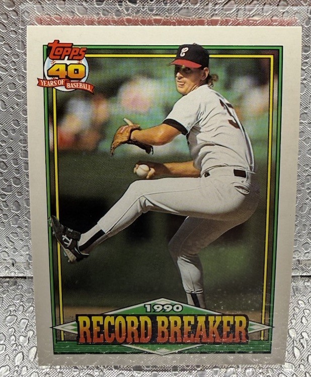 1991 O-Pee-Chee Base Record Breaker Green Dot On Face Error Bobby Thigpen #8