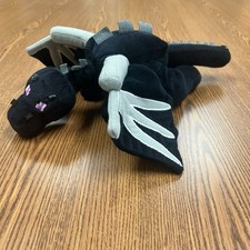 RARE Minecraft Black Ender Dragon Large Plush Stuffed Animal 24" Mojang Jinx EUC