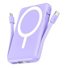 For MagSafe Wireless Power Bank 10000mAh Magnetic Portable Charger Fast Purple