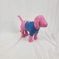 Victoria's Secret Pink Collectible Puppy Dog Pink White Polka Dots Blue Shirt
