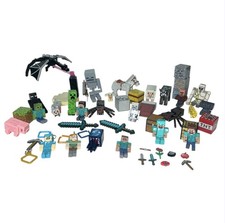 Minecraft Mixed Figure Lot Mojang Mattel Jazwares Weapons Blocks