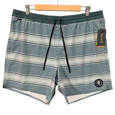 ROARK Mens XL Board Shorts Swim Trunks Hemp Blend Geometric Print Drawstring