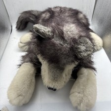 Folkmanis Folktails Timber Wolf Husky Full Body Realistic Hand Puppet Plush 21  