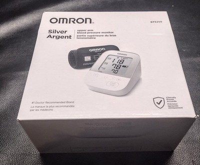 New Omron Silver Argent Wireless Upper Arm Blood Pressure Monitor & Cuff BP5250
