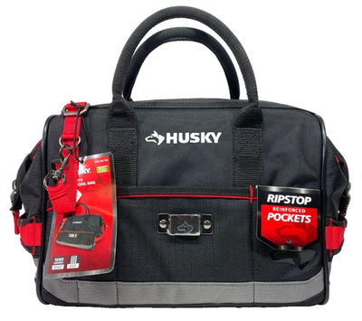 #ad Husky Heavy Duty 14quot; Pro Tool Bag with Reinforced Pockets 1009 028 706 NEW $38.95