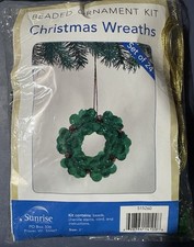 Herrschners Sunrise Beaded Ornament Kit Christmas Wreath Set Of 24. Size 2  DIY.