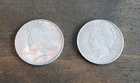 TWO 1922 LIBERTY PEACE DOLLAR COINS