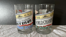 TWO (2) McDonald's Baltimore Orioles 1998 Greatest Moment Glass - Baltimore Sun