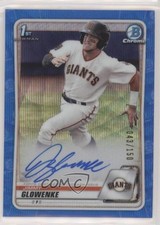 2020 Bowman Draft Chrome Picks Blue Wave Refractor /150 Jimmy Glowenke Auto 00lz