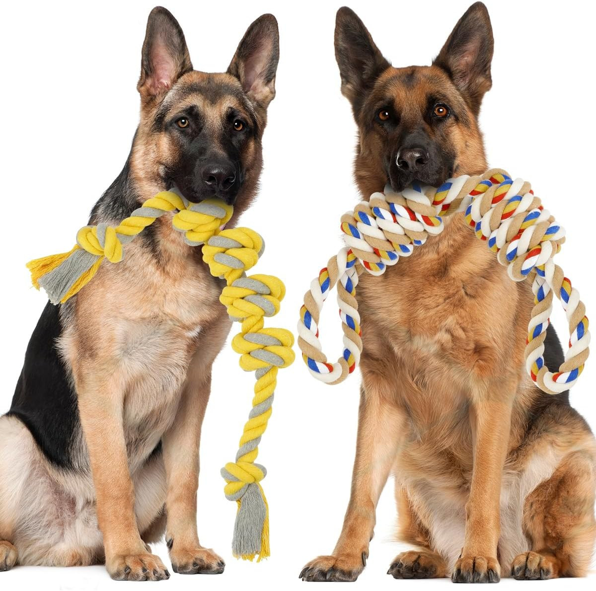 Corda per Cani Grandi Indistruttibile 2 Pezzi - Gioco Resistente XXL