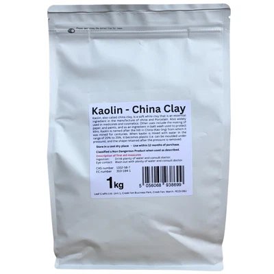 TRUSTLEAF 1kg Kaolin White Clay Powder - 100% Natural