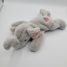TY Beanie Buddies Righty The Elephant 14" Plush Gray Flag 2000 Stuffed Animal