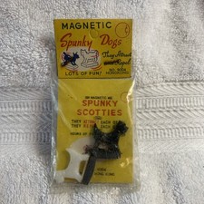 Vintage 1960 NEW Old Stock MAGNETIC SPUNKY DOGS Scotty Terriers Hong Kong Toy