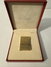 Vintage S.T. Dupont Ligne 1 Gold Lighter France w/ Original Box 1B5EK52