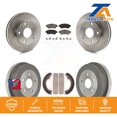 [Front+Rear] Disc Brake Rotors Ceramic Pads And Drum Kit For Toyota Camry 2.2L