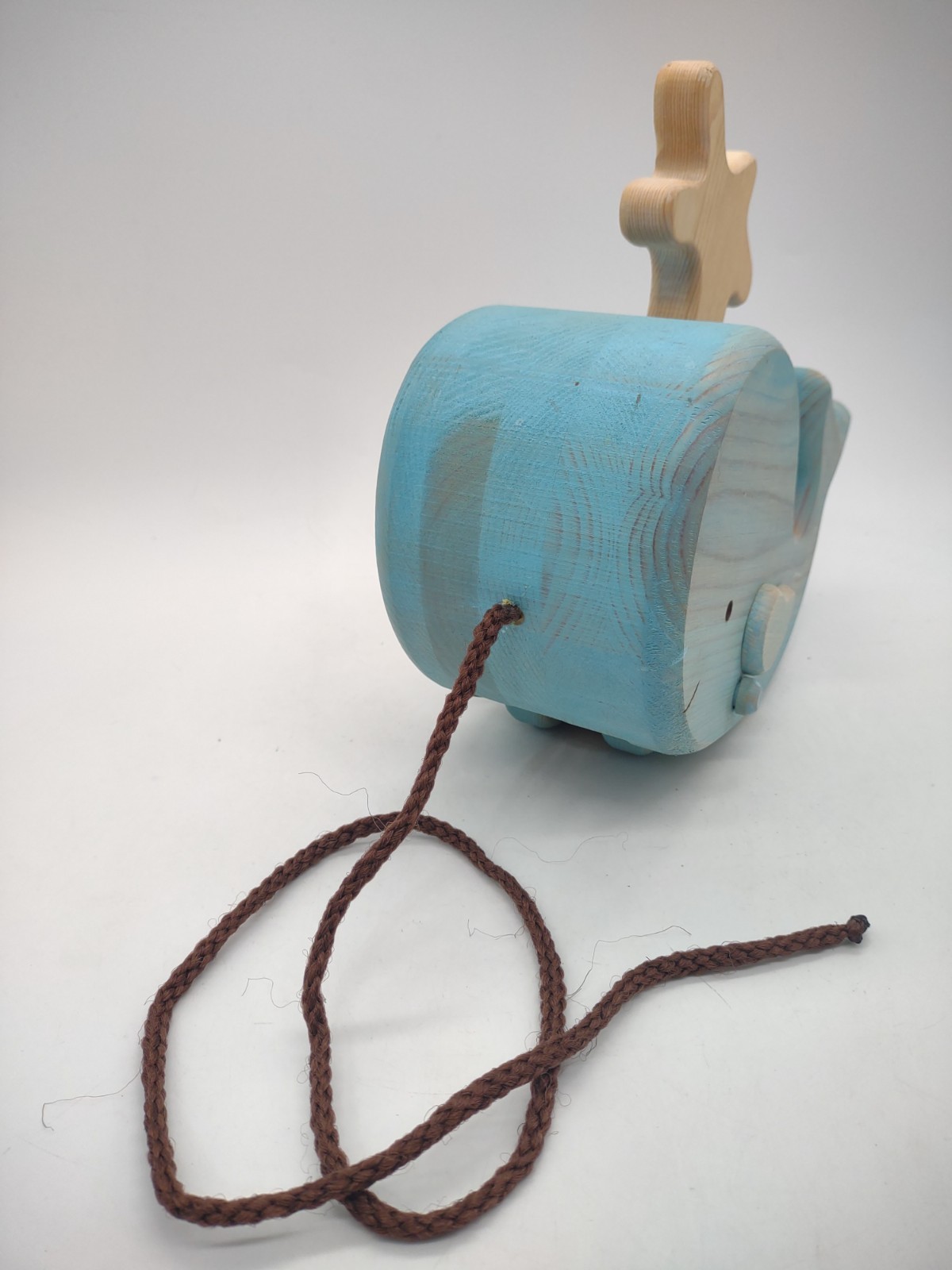 Wooden Handcrafted LARK TOYS Pull Toy Pegged Kellogg USA Wood Ishmael the Whale