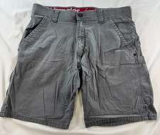 Wrangler Cargo Shorts Mens Sz 32 Stretch Waist 9" Inseam Gray NW935IG