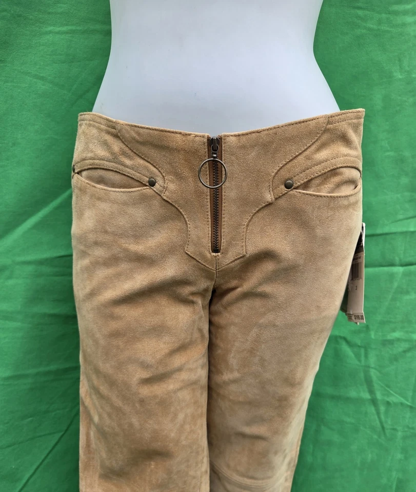 VINTAGE J.LO BY JENNIFER LOPEZ LADYS SUEDE PANTS SIZE 3 MADE IN INDIA NEW - Image 3 of 4