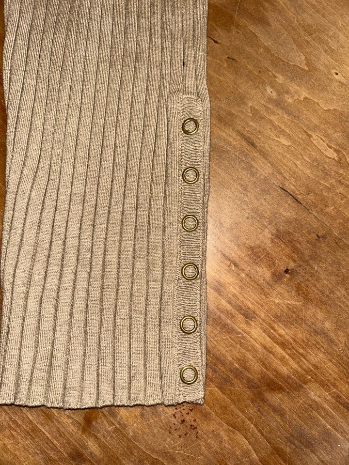 Magaschoni 罗纹打底裤,丝绸混纺,浅棕色,象牙色,尺寸 M — 第 3/4 张图片