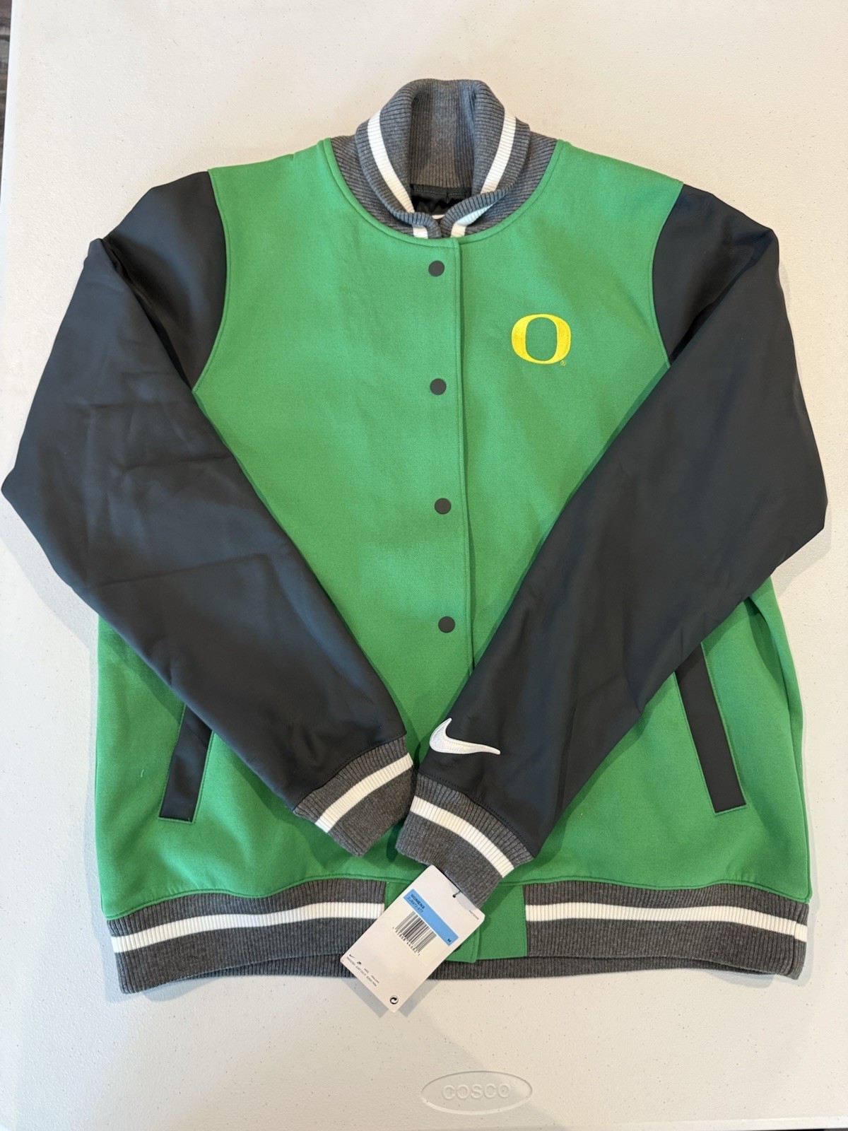 SACAI X NIKE Nike Oregon Ducks Stock Football Letterman Giacca Donna Verde Medio DJ5972