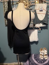 Low Scoopneck Back Sexy Little Black Dress Summer Basic Stretch Women’s S