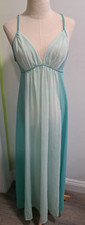 60s VAN RAALTE TWO TONE AQUA NYLON NIGHTOWN LONG 36 M