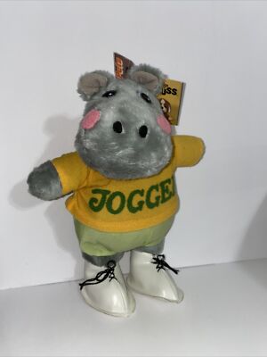 VINTAGE 1978 RUSS BERRIE 14'' JOGGER HIPPOPOTAMUS PLUSH STUFFED ANIMAL VERY RARE