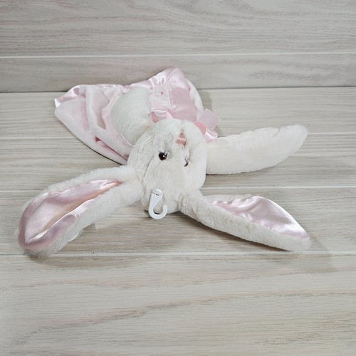 Bearington Baby Collection Pink Rabbit Bunny Satin Security Blanket Lovey Callie - Picture 5 of 9
