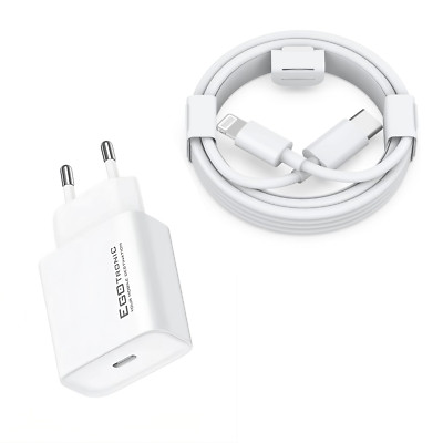 20W Ladegerät Netzteil + USB-C 8-Pin Kabel 1m für Apple iPhone/iPad