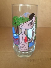SUPER RARE 1982 E.T. THE EXTRA TERRESTRIAL  ALIEN GLASS TUMBLER BY AAFES NICE