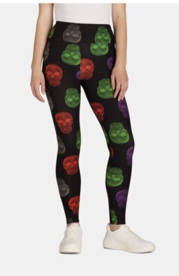 Womens NO BOUNDARIES Ankle Leggings Polyester Spandex Size S/M juniors Skull New