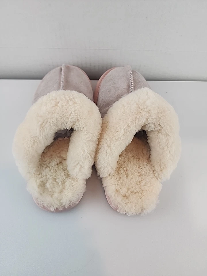  Tarramarra Rosa Scuff Zapatillas Piel de Oveja para Mujer Beige/Rosa 6 Foto 4 de 4