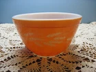 Vintage Pyrex Autumn Harvest Orange with Wheat #401 750 mL Mixing Nesting Bowl