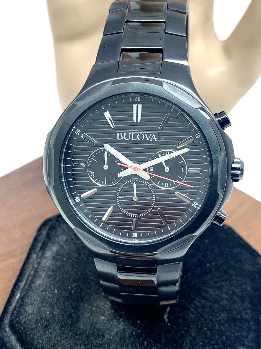 Bulova Chronograph Men's Black Watch - 98A189 for sale online | eBay