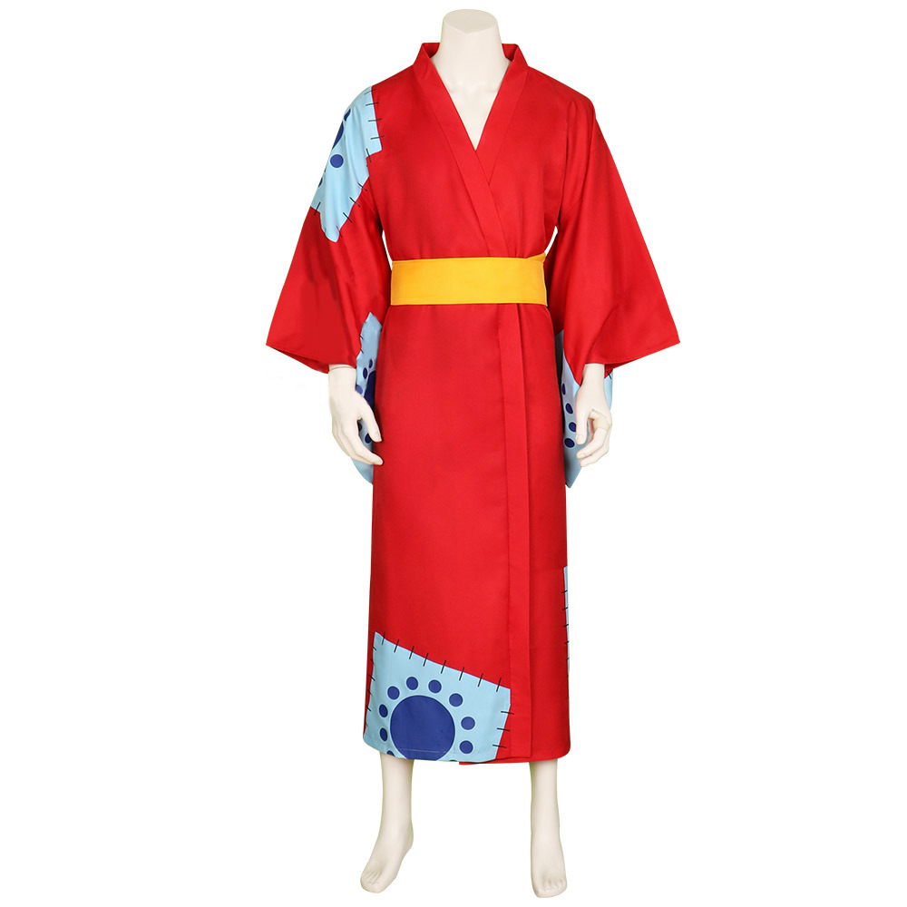 One Piece Cosplay Monkey Luffy Wano Costume Country Hat Kimono Yukata  Outfits