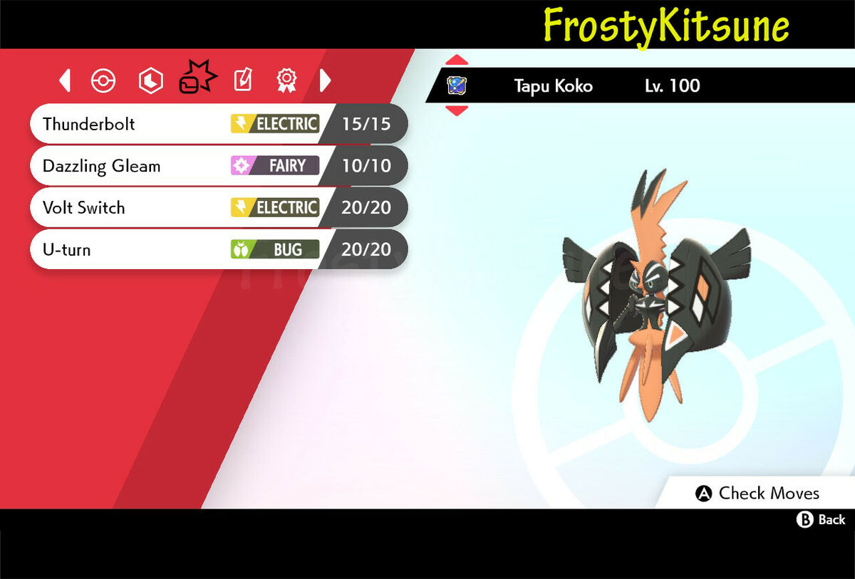 Shiny Tapu Koko 6IV Pokemon S/M US/UM Sword/shield Fast 